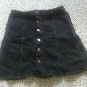 Black denim skirt
